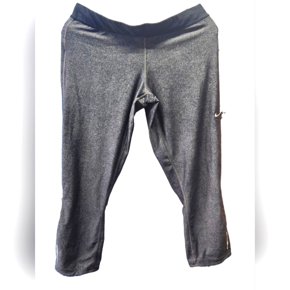 Nike Dri-Fit Women Gray Workout Yoga Pants Leggings XL Crop